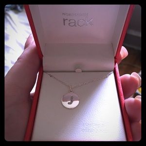 sterling silver necklace with a cubic zirconia J